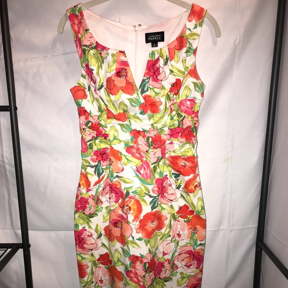 Adrianna Papell Floral Sheath Cocktail Dress